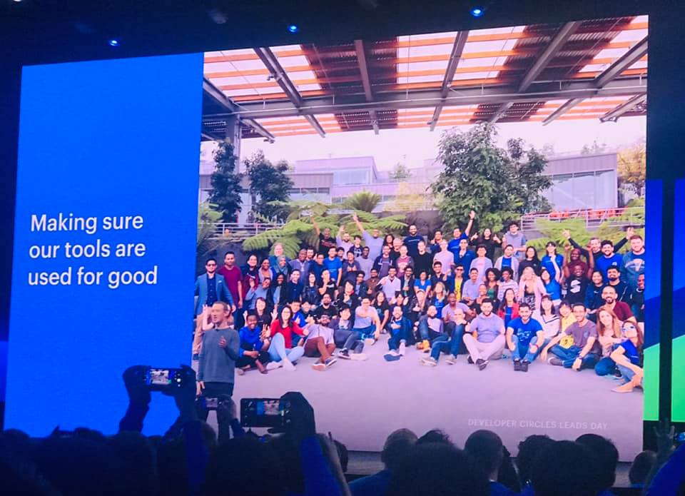 Mark speaking about DevC at F8 